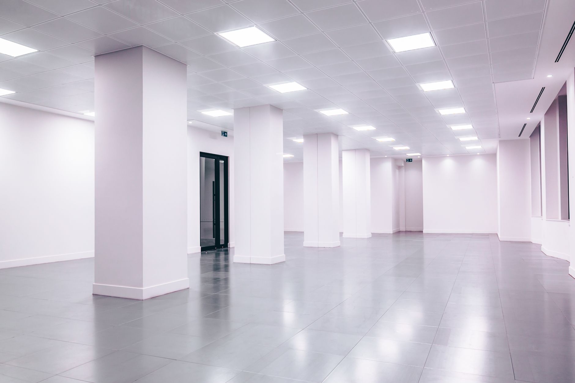 Bright commercial property prepared for professional cleaning